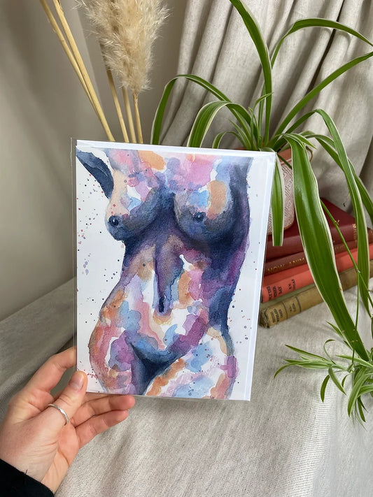 Watercolour Nudie III Greetings Card