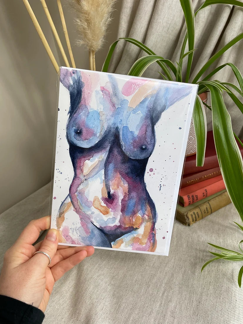 Watercolour Nudie II Greetings Card